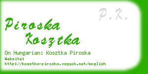 piroska kosztka business card